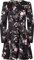 Satin Mini Dress - Midnight Garden