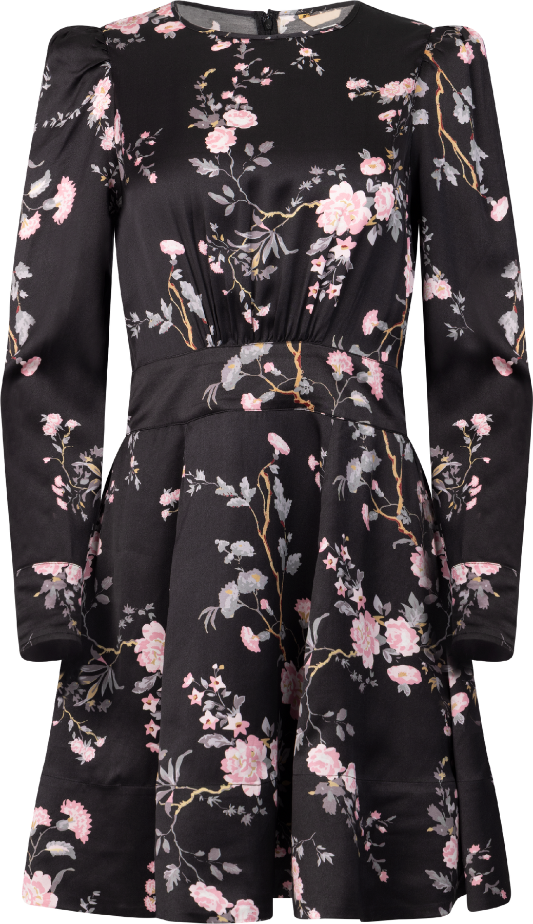 Satin Mini Dress - Midnight Garden