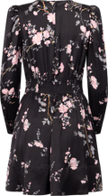 Satin Mini Dress - Midnight Garden