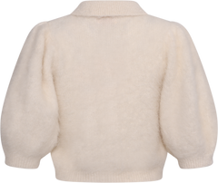 Hairy Knit Puffed Jacket - Off White