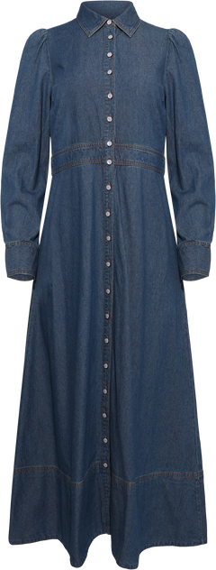 Denim Button-Down Dress - French Blue