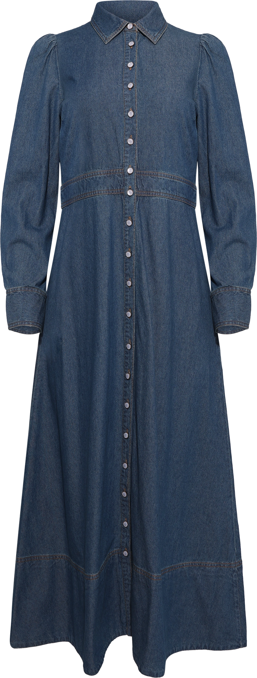 Denim Button-Down Dress - French Blue