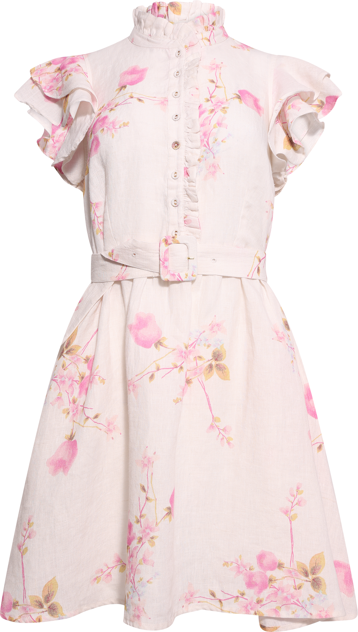 byTiMo - Kjoler - Linen Ruffle Dress - Pink Bloom - Villoid