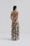 Paloma Halterneck Chiffon Maxi Dress - Botanic Florals