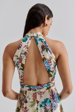 Paloma Halterneck Chiffon Maxi Dress - Botanic Florals