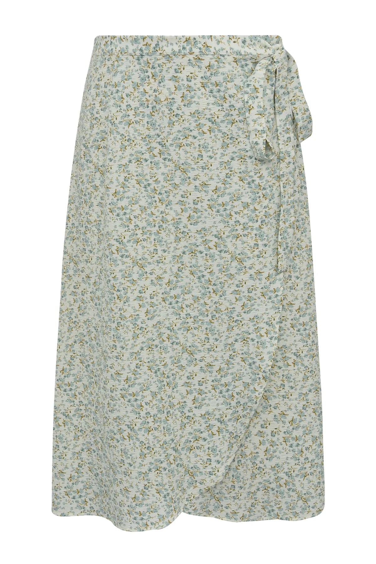 Peony Wrap Skirt - Pale Mint/Off White