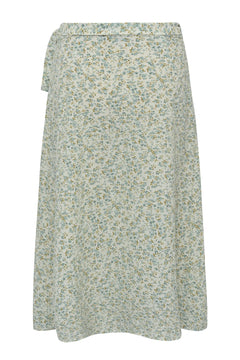 Peony Wrap Skirt - Pale Mint/Off White