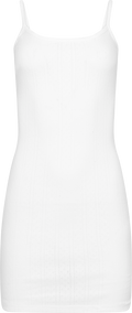 Perle Pointelle Dress - White