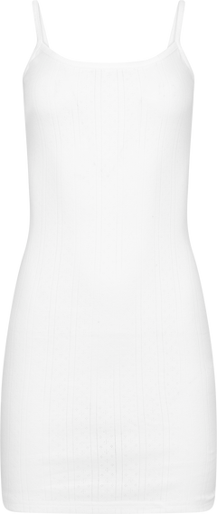 Perle Pointelle Dress - White