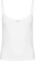 Perle Pointelle Singlet - White