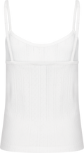 Perle Pointelle Singlet - White