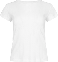 Perle Pointelle Tee - White
