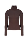 Petra Rib Turtleneck - Dark Brown