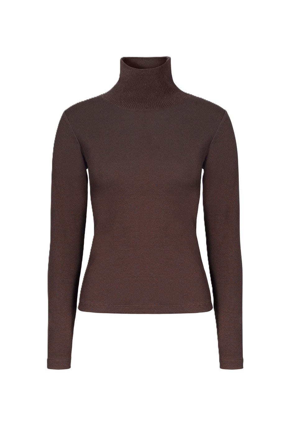 Petra Rib Turtleneck - Dark Brown