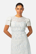 Philine Maxi Dress - Blue Embroidery
