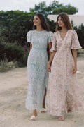 Philine Maxi Dress - Blue Embroidery
