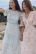 Philine Maxi Dress - Blue Embroidery