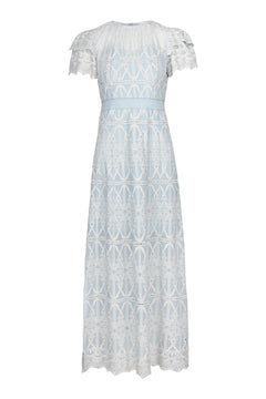 Philine Maxi Dress - Blue Embroidery