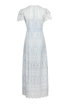 Philine Maxi Dress - Blue Embroidery