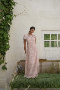 Philine Maxi Dress - Pink Embroidery