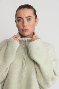 Tine Half Zip - Light Green Mix