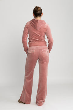 Robertson Classic Velour Zip Hoodie - Withered Rose