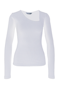 Pino Rib Triangle Neck - White