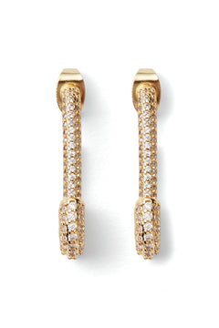 Pin Up Medium Earrings - Clear Gold