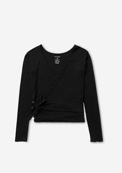 Basic Wrap Sweater - Beautiful Black