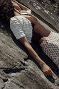 Cotton Pointelle Short Sleeve Cardigan - Egret