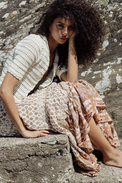 Cotton Slub Skirt - Paisley