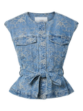 Yaskari Denim Waistcoat - Light Blue Denim