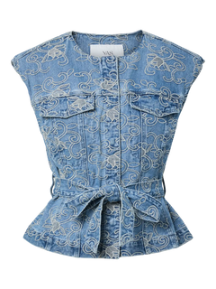Yaskari Denim Waistcoat - Light Blue Denim
