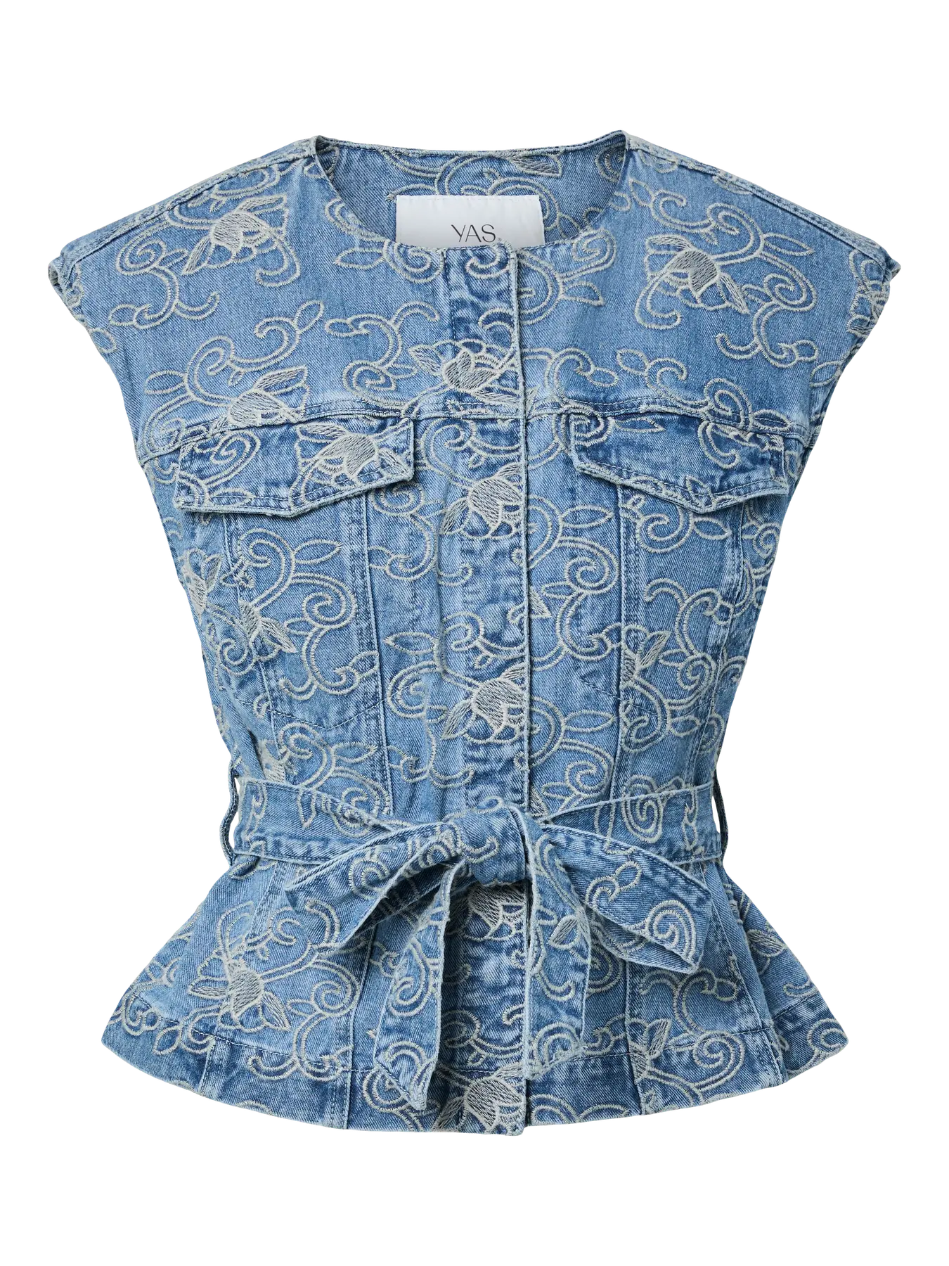 Yaskari Denim Waistcoat - Light Blue Denim