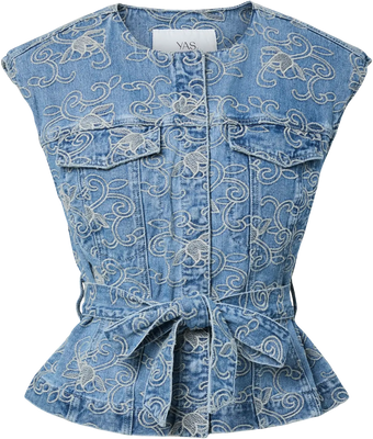 Yaskari Denim Waistcoat - Light Blue Denim