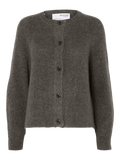 Lulu Ls Knit Short Cardigan - Medium Grey Melange