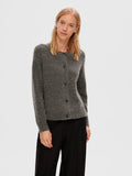 Lulu Ls Knit Short Cardigan - Medium Grey Melange