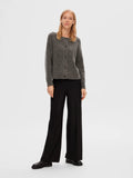 Lulu Ls Knit Short Cardigan - Medium Grey Melange