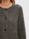 Lulu Ls Knit Short Cardigan - Medium Grey Melange