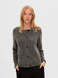 Lulu Ls Knit Short Cardigan - Medium Grey Melange