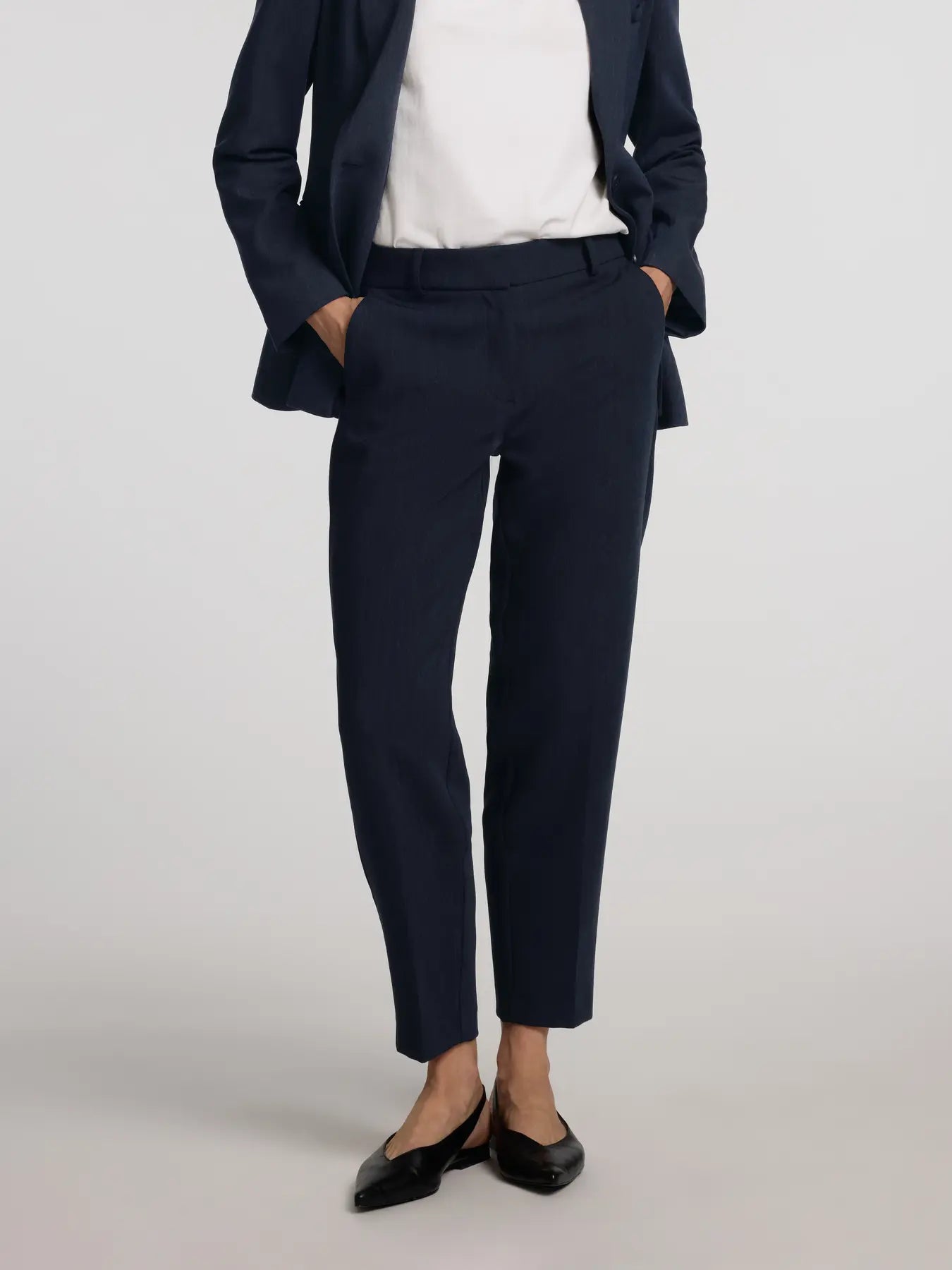 Rita-Ria Mw Crop Pant - Dark Sapphire Melange