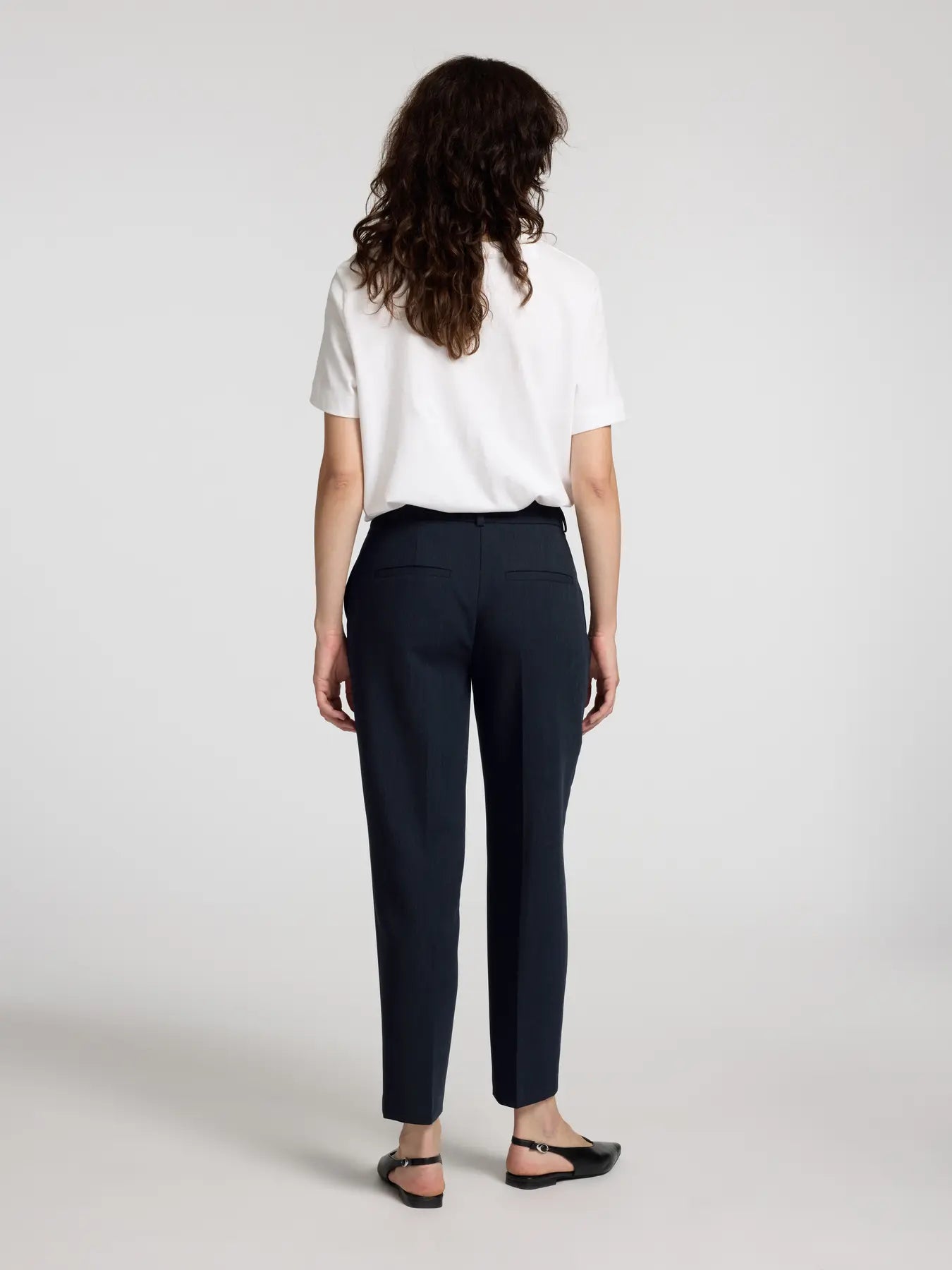 Rita-Ria Mw Crop Pant - Dark Sapphire Melange