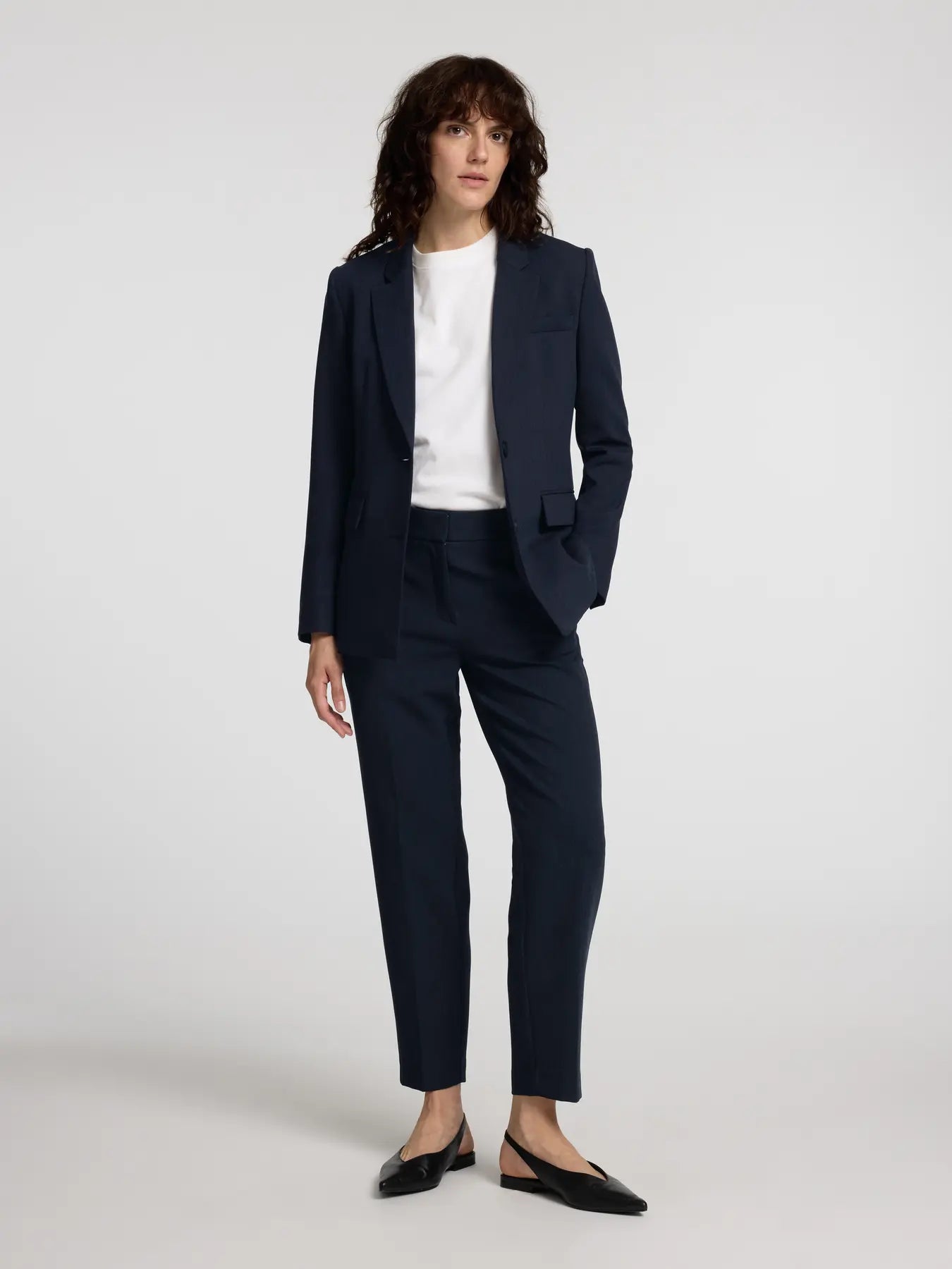 Rita-Ria Mw Crop Pant - Dark Sapphire Melange
