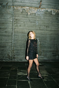 Colette Crystal Dress - Black Silver