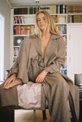 Edith Herringbone Coat - Brown