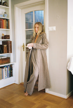 Zoe Herringbone Pant - Brown