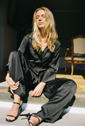 Lola Satin Shirt - Black