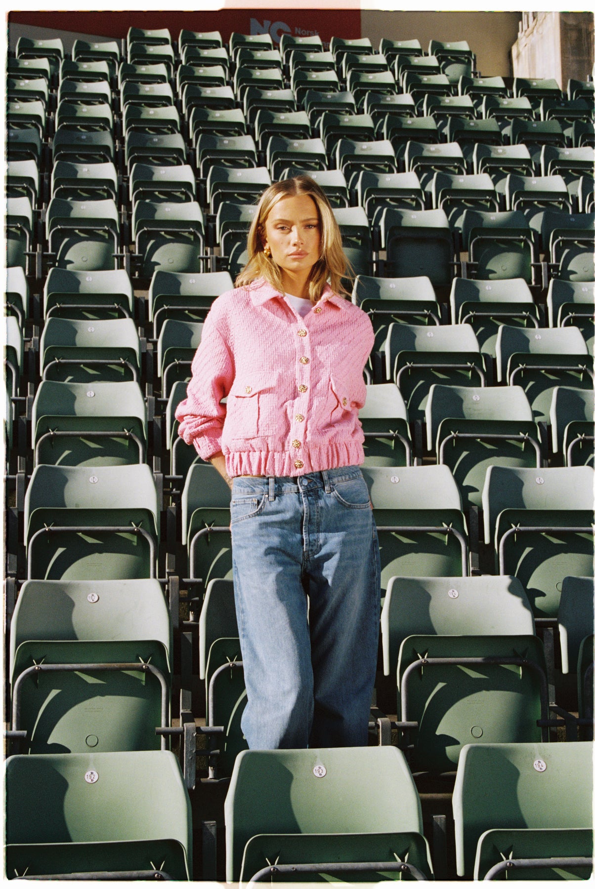 Tone Tweed Jacket - Light Pink