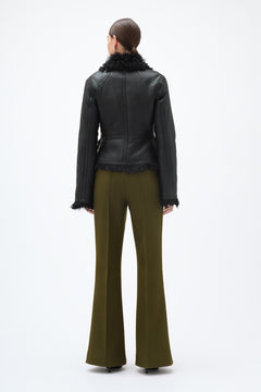 Short Shearling Jacket - Black