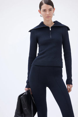 Zipped Collar Knit - Vulcan